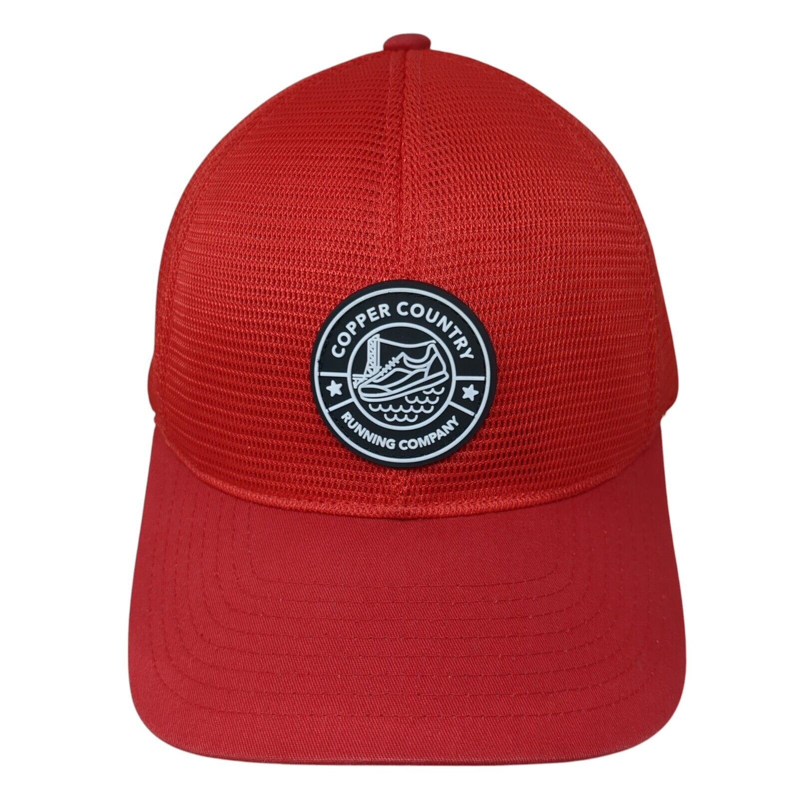 Copper Country Running Company Snapback Trucker Hat Red Os Mesh Back Yupoong